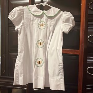 The Proper Peony White Dress with Bee embroidery.